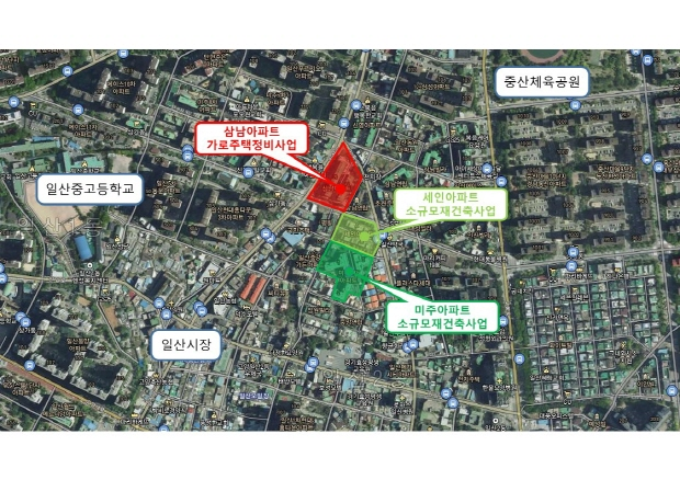 삼남아파트 가로주택정비사업 위치도